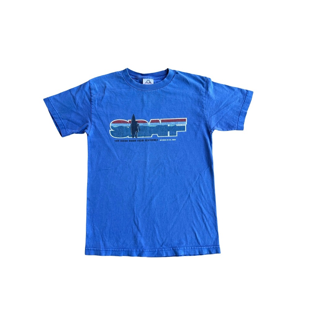Vintage 2004 San Diego Asian Film Festival SDAFF Graphic S T-Shirt Blue Alstyle